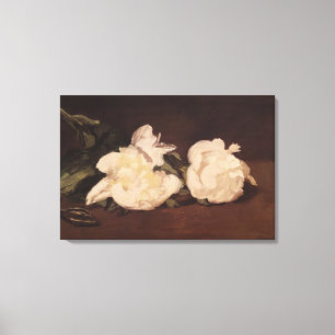 Manet   Branch of White Peonies and Secateurs Canvas Print