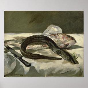 Manet Eel and Red Mullet, 1864 Poster