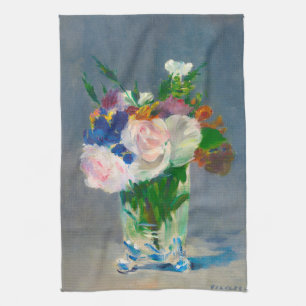 Manet Flowers in a Crystal Vase Tea Towel
