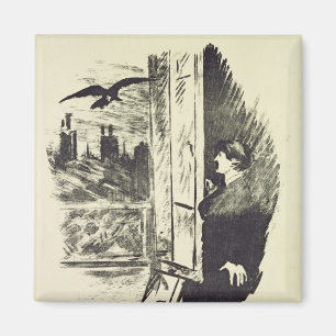 Manet Illustration for 'The Raven' Magnet