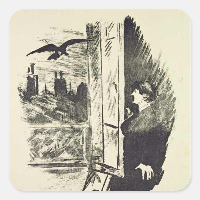 Manet | Illustration for 'The Raven' Square Sticker (Front)