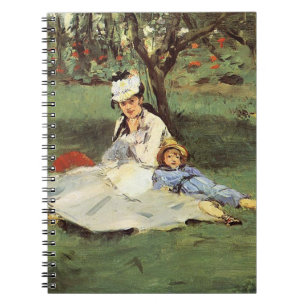 Manet Impressionist French Family Garden Painting Spiral Notebook