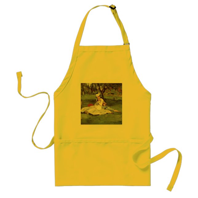Manet Impressionist French Family Garden Painting Standard Apron (Front)