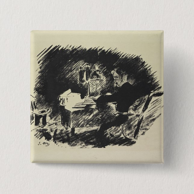 Manet | Le Corbeau , 1875 15 Cm Square Badge (Front)