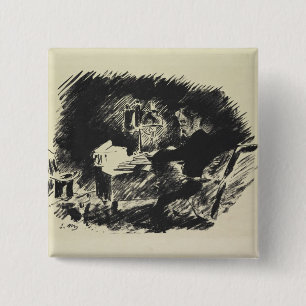 Manet   Le Corbeau , 1875 15 Cm Square Badge