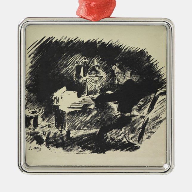 Manet | Le Corbeau , 1875 Metal Tree Decoration (Front)