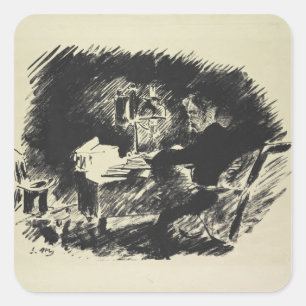 Manet   Le Corbeau , 1875 Square Sticker
