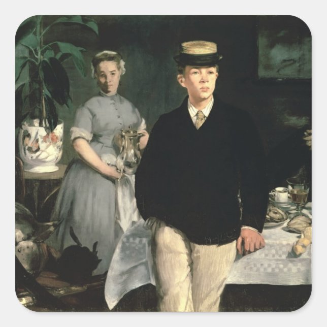 Manet | Luncheon in the Studio, 1868 Square Sticker (Front)