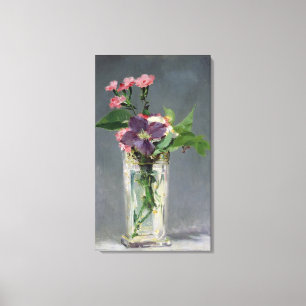 Manet   Pinks and Clematis in a Crystal Vase, 1882 Canvas Print