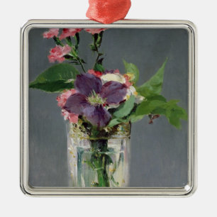 Manet   Pinks and Clematis in a Crystal Vase, 1882 Metal Tree Decoration
