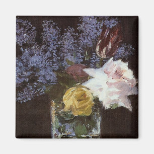 Manet’s Roses, Tulips, & Lilacs in a Crystal Vase Magnet