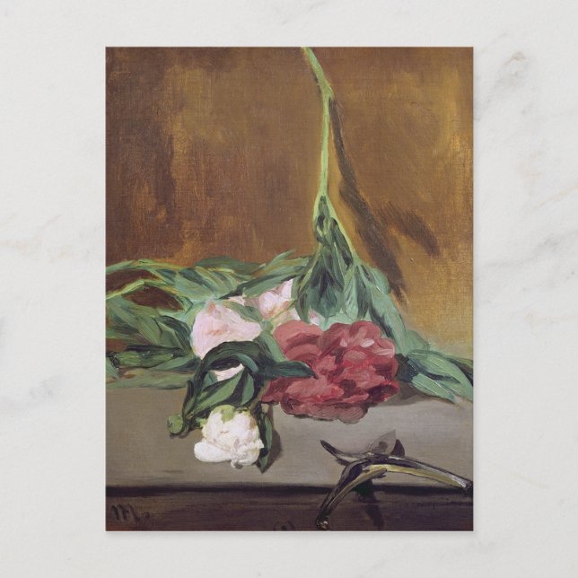 Manet | Stem of Peonies and Secateurs, c.1864 Postcard (Front)
