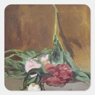 Manet   Stem of Peonies and Secateurs, c.1864 Square Sticker