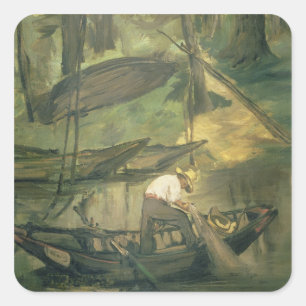Manet The Fisherman, c.1861 Square Sticker