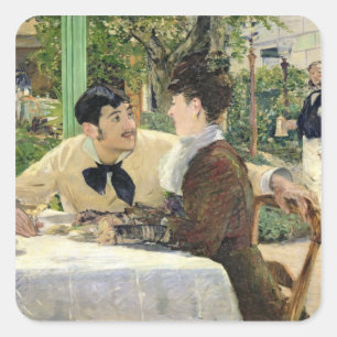 Manet   The Garden of Pere Lathuille, 1879 Square Sticker