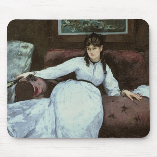 Manet | The Rest, portrait of Berthe Morisot Mouse Pad (Front)