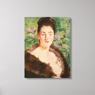 Manet Woman in a fur coat Canvas Print