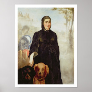 Manet Woman With Dogs, 1858 Poster