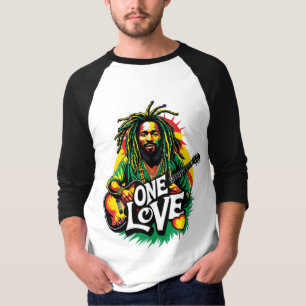 Manga 3/4 One Love the King of Reggae T-Shirt