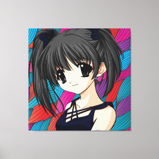 Manga Anime Girl  Wrapped Canvas