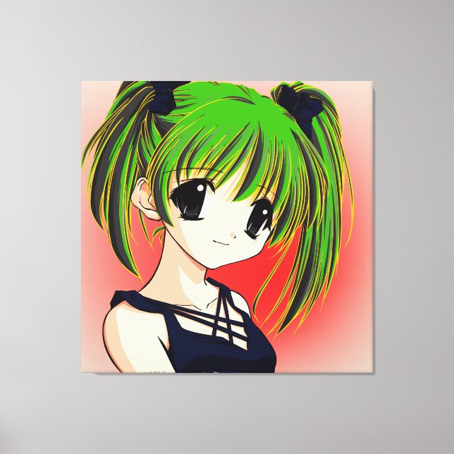 Manga Anime Girl  Wrapped Canvas (Front)