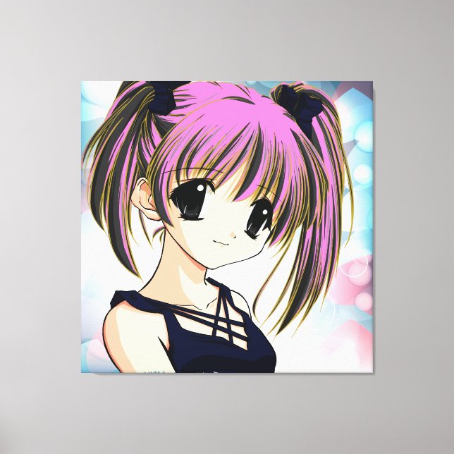 Manga Anime Girl  Wrapped Canvas (Front)