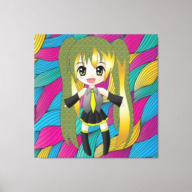 Manga Anime Girl  Wrapped Canvas (Front)