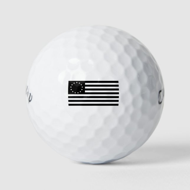 Manga, Betsy Ross Flag or Circle American Flag Golf Balls (Front)