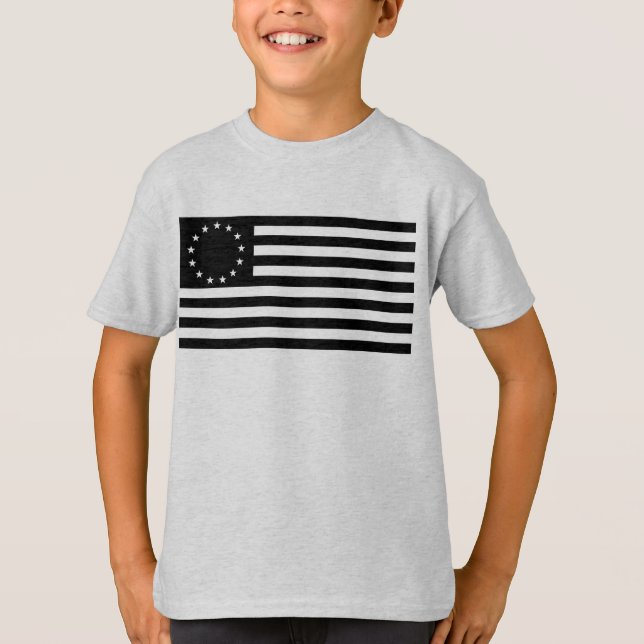 Manga, Betsy Ross Flag or Circle American Flag T-Shirt (Front)