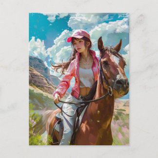 Manga Cowgirl's Alpine Escape Postcard