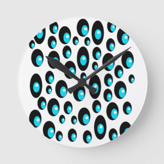 Manga cute punk-like eyes dotty style round clock