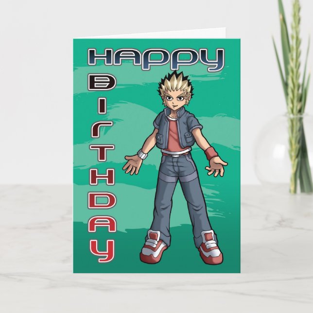 Manga Dude Birthday Card (Front)