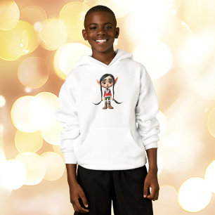 Manga Girl Christmas Elf Boy's Hoodie