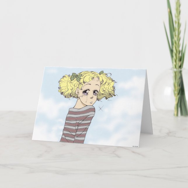 Manga girl Greeting Card (Front)