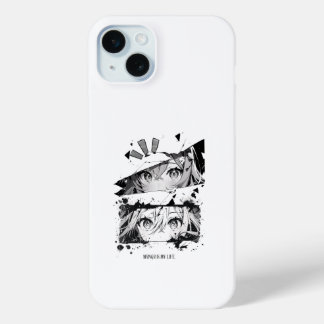 Manga Is My Life Anime Eyes Glitch Art iPhone 15 Mini Case