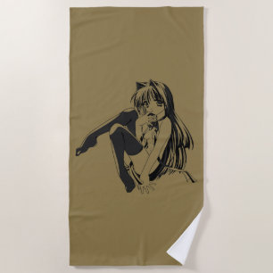 Manga, Neko Catgirl Furry Anime Loli Slave Beach Towel