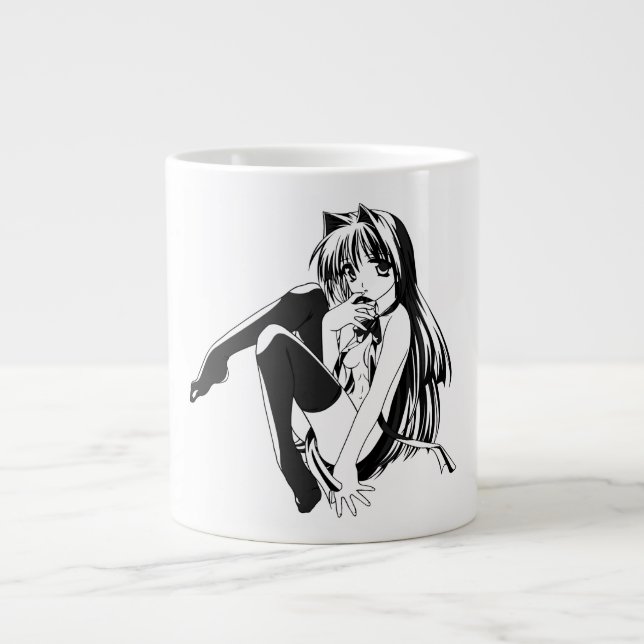 Manga, Neko Catgirl Furry Kawaii Loli  Large Coffee Mug (Front)