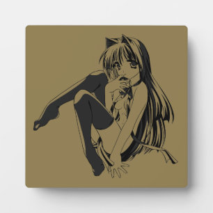 Manga, Neko Catgirl Furry Kawaii Loli Plaque