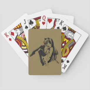 Manga, Neko Catgirl Furry Kawaii Loli Playing Cards