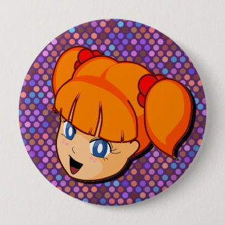 Manga Red Girl 10 Cm Round Badge