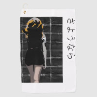 Manga-shaped design with word goodbye in Japanese