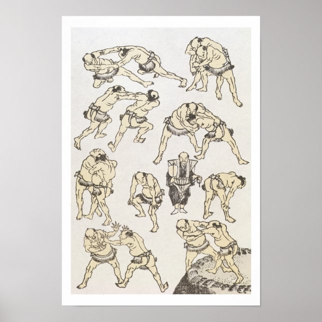 Manga: studies of gestures and postures of wrestle poster (Front)