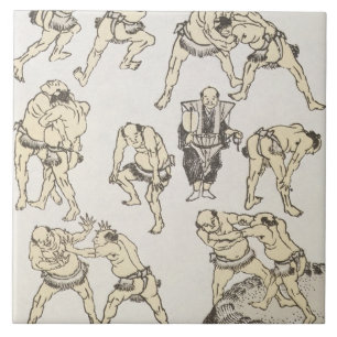 Manga: studies of gestures and postures of wrestle tile