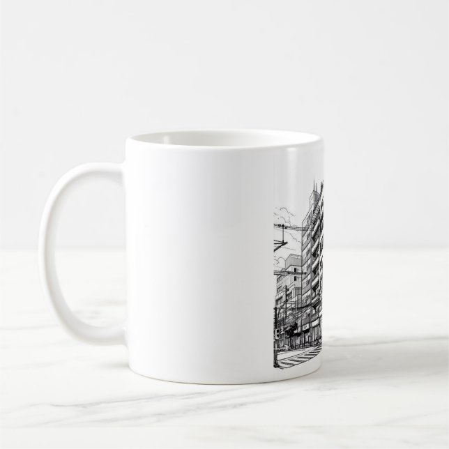 Manga-Style Building | Japanese Architecture Coffee Mug (Left)