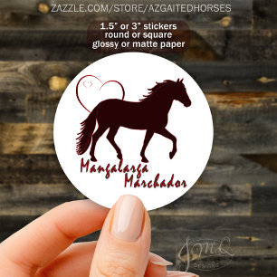 Mangalarga Marchador Hearts Classic Round Sticker