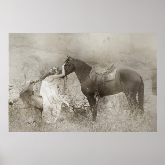 Mangalarga Marchador Stallion and Woman Poster (Front)