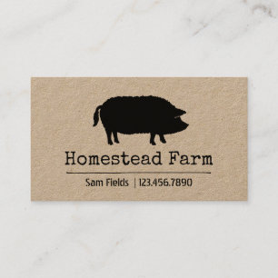 Mangalista Pig Silhouette Simple Farm Country Business Card