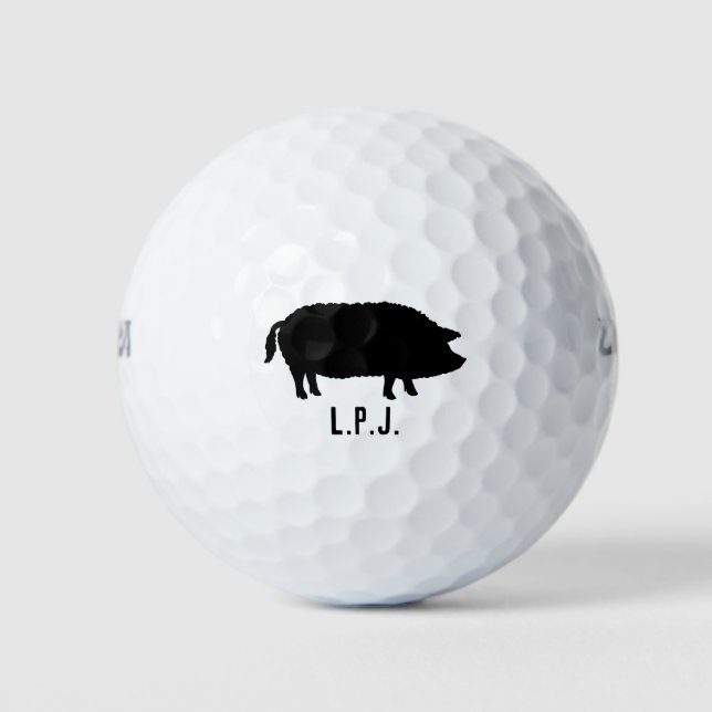 Mangalitsa Pig Silhouette Golf Balls (Front)
