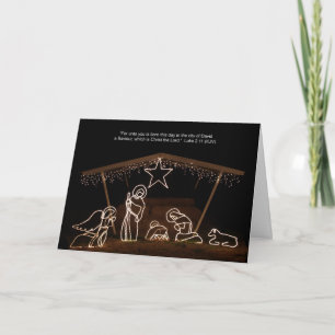 Manger Scene Religious Christian Christmas Card