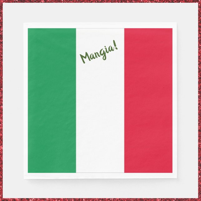 Mangia! Italian Flag Napkin (Bookmark my store: https://www.zazzle.com/store/capricepetit?rf=238091145531749709)